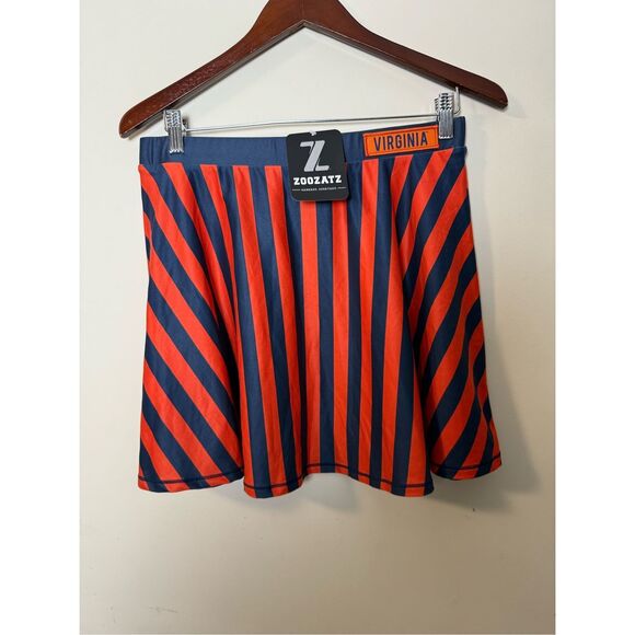 ZooZatz University of Virginia Striped Orange/Blue Skirt Large NWT UVa Cavaliers - Picture 1 of 4